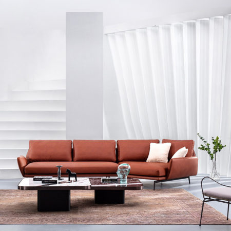 Italian Minimalist Leather Sofa